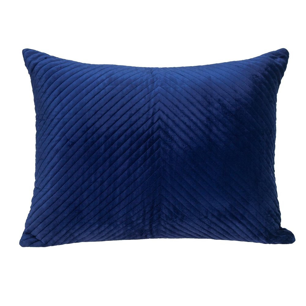 18" X 24" Navy Blue Cotton Blend Throw Pillow — view 1