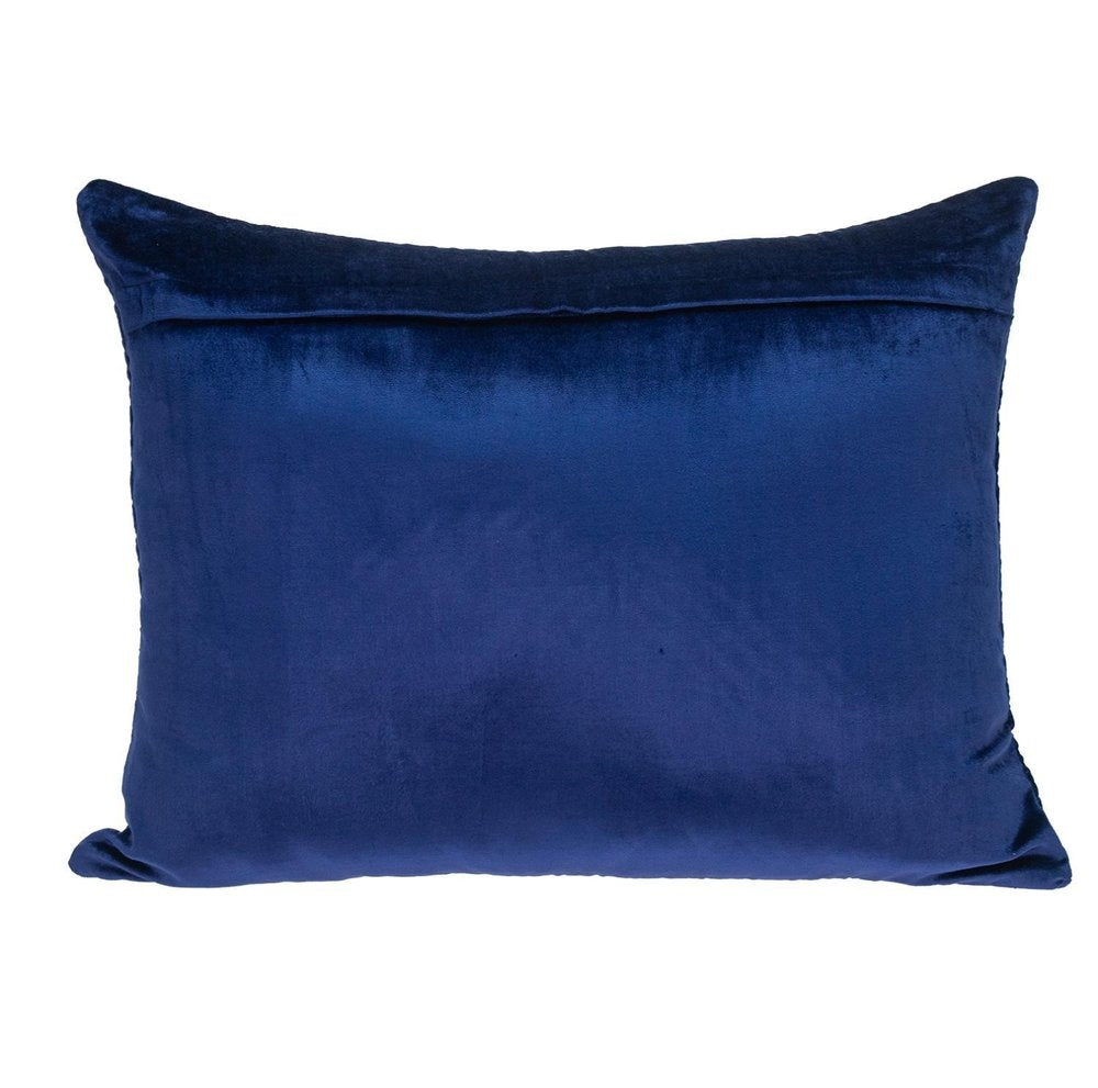 18" X 24" Navy Blue Cotton Blend Throw Pillow — view 2