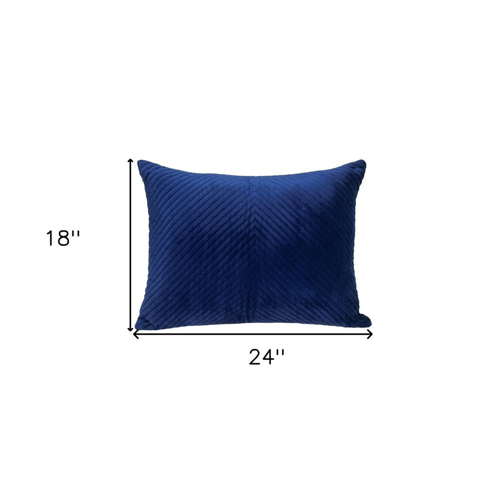 18" X 24" Navy Blue Cotton Blend Throw Pillow — view 5