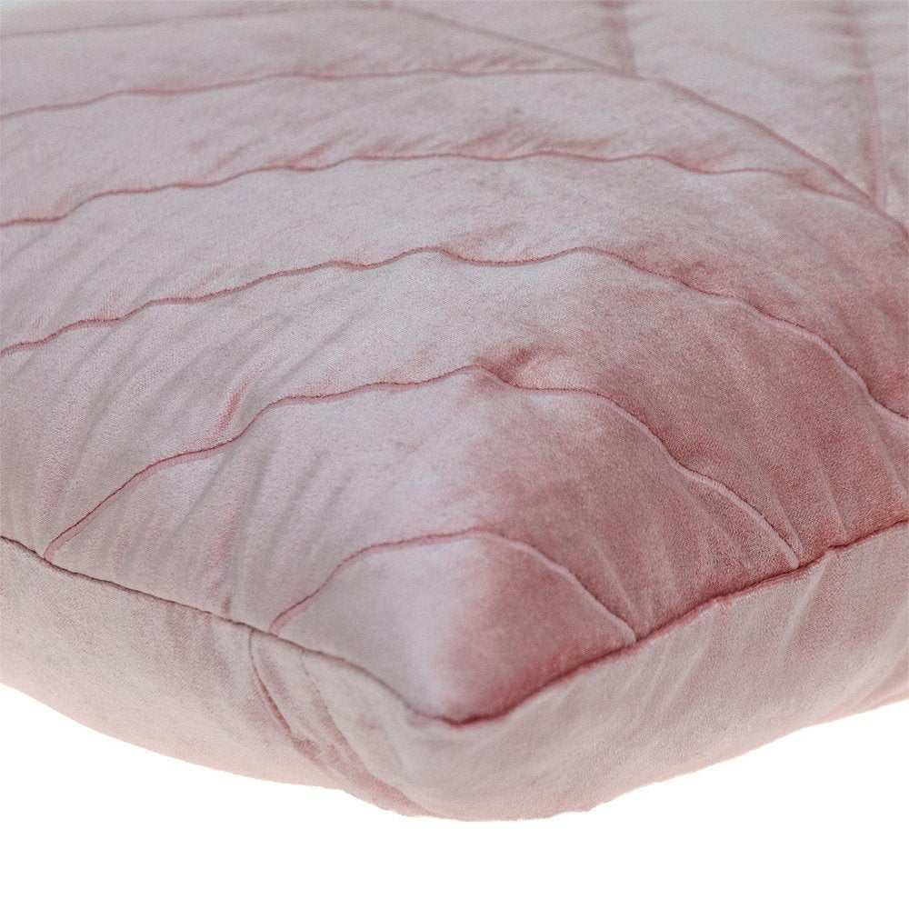 Quilted Velvet Arrows Pink Decorative Throw Pillow — view 4