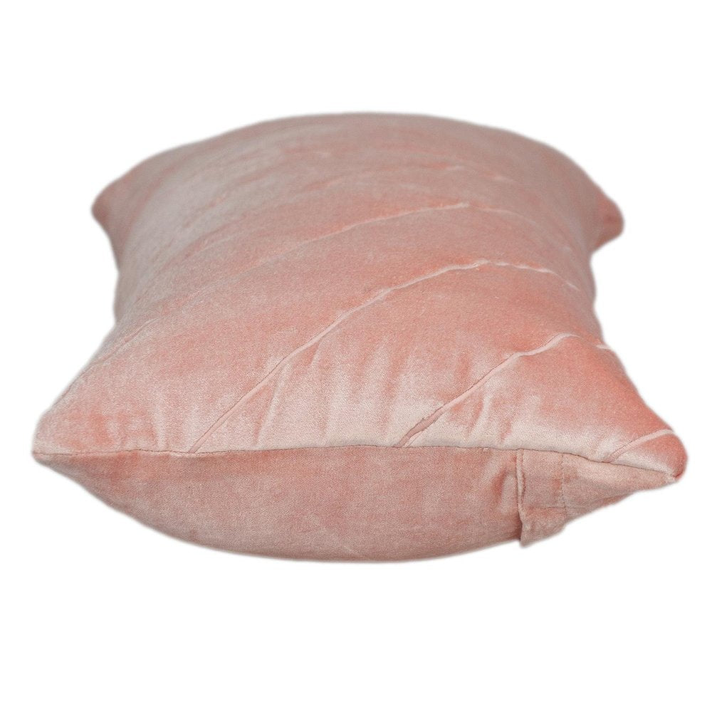 Quilted Velvet Arrows Pink Decorative Lumbar Pillow — view 3