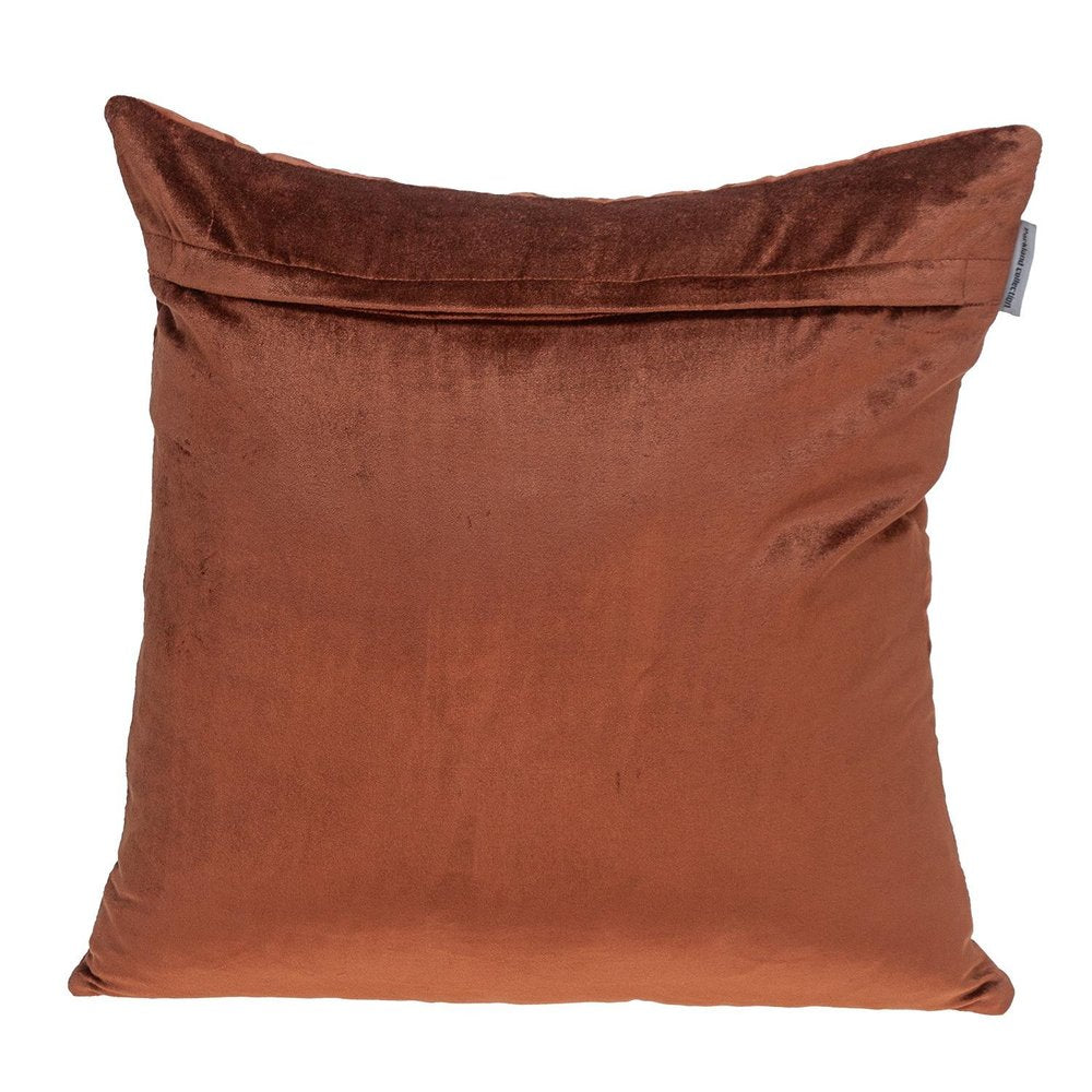 Quilted Velvet Arrows Burnt Orange Decorative Throw Pillow — view 2