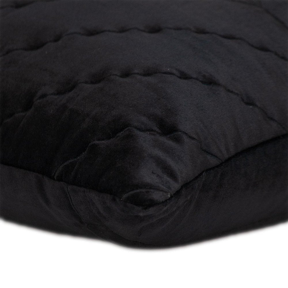 20" Black Cotton Blend Throw Pillow — view 4
