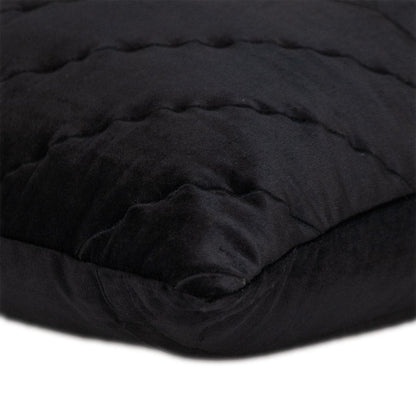 20" Black Cotton Blend Throw Pillow