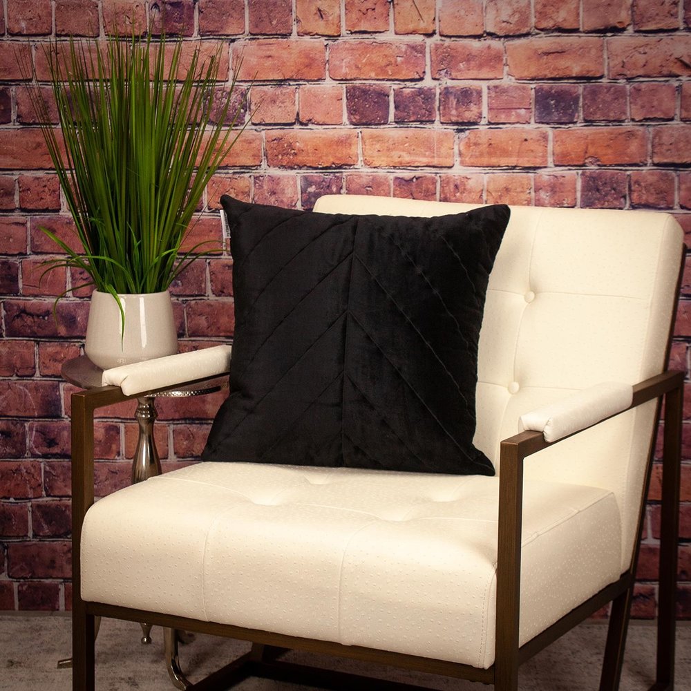 20" Black Cotton Blend Throw Pillow — view 6