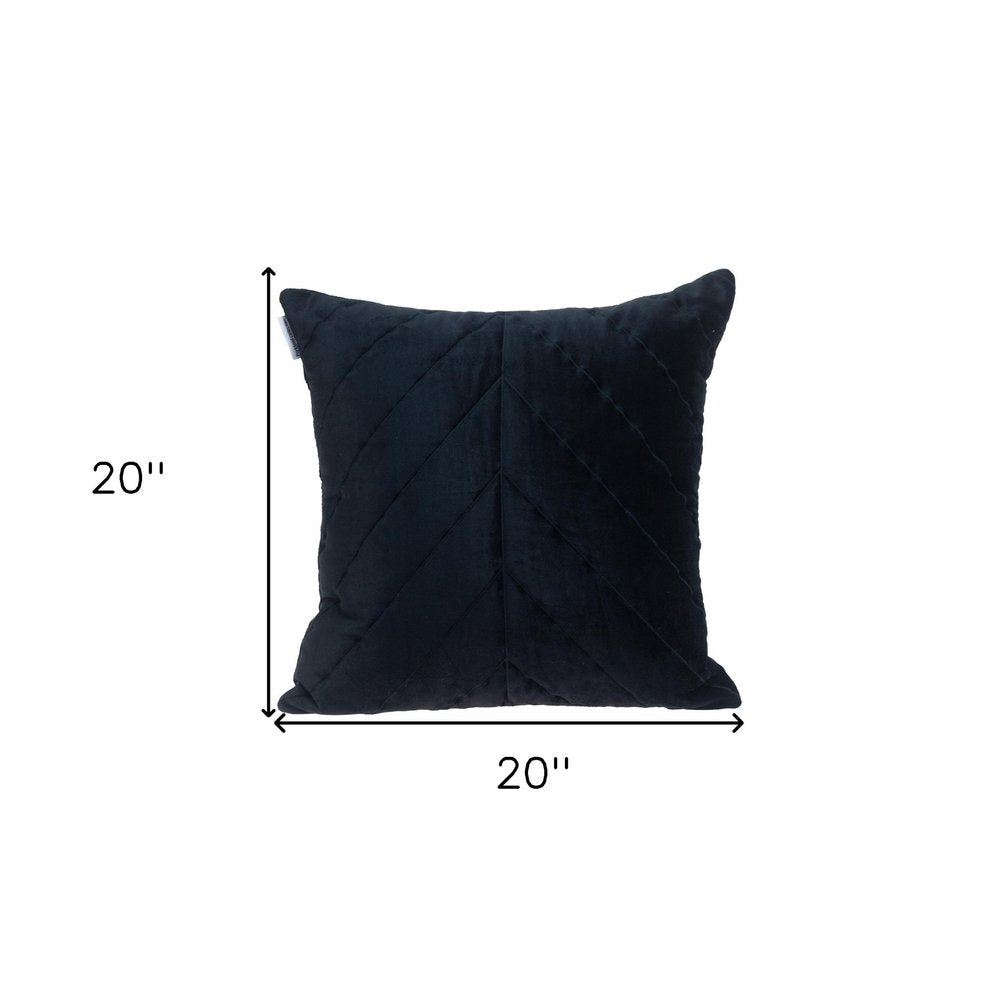 20" Black Cotton Blend Throw Pillow — view 8