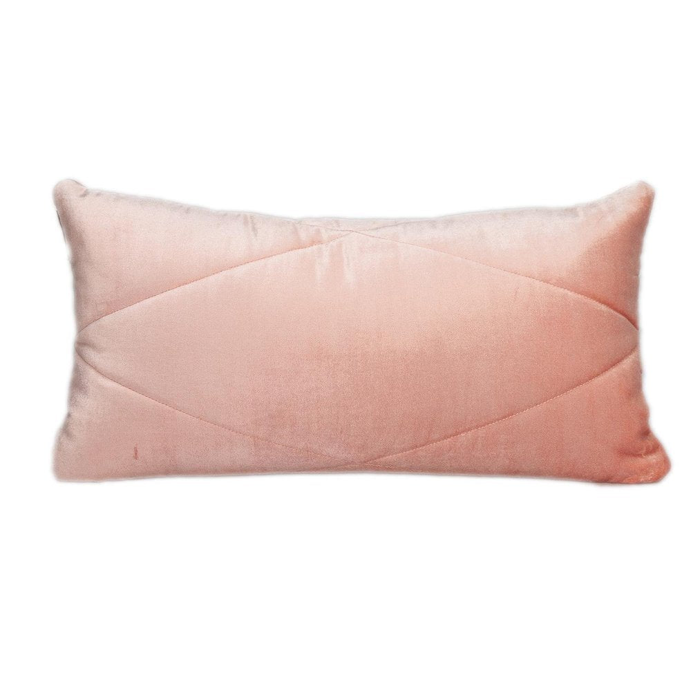 12" X 24" Pink Diamond Velvet Lumbar Throw Pillow — view 1