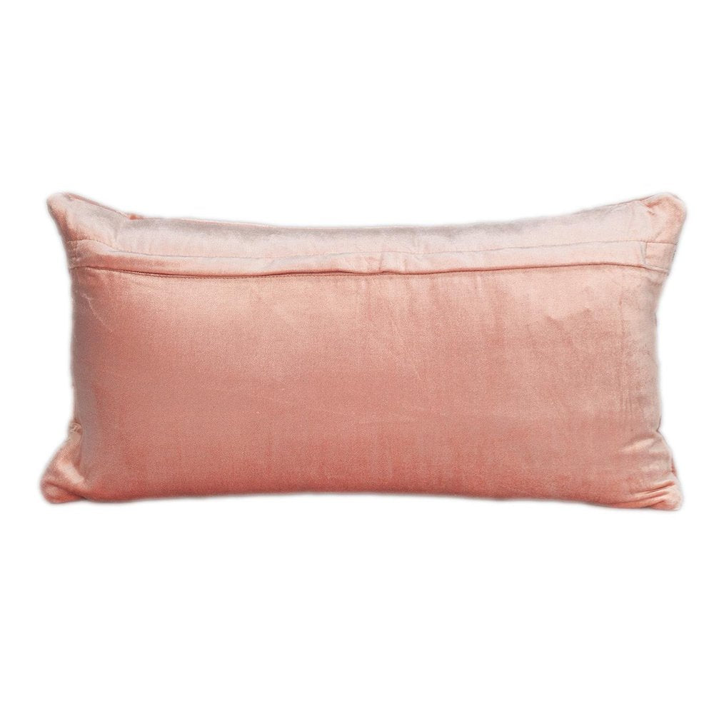12" X 24" Pink Diamond Velvet Lumbar Throw Pillow — view 2