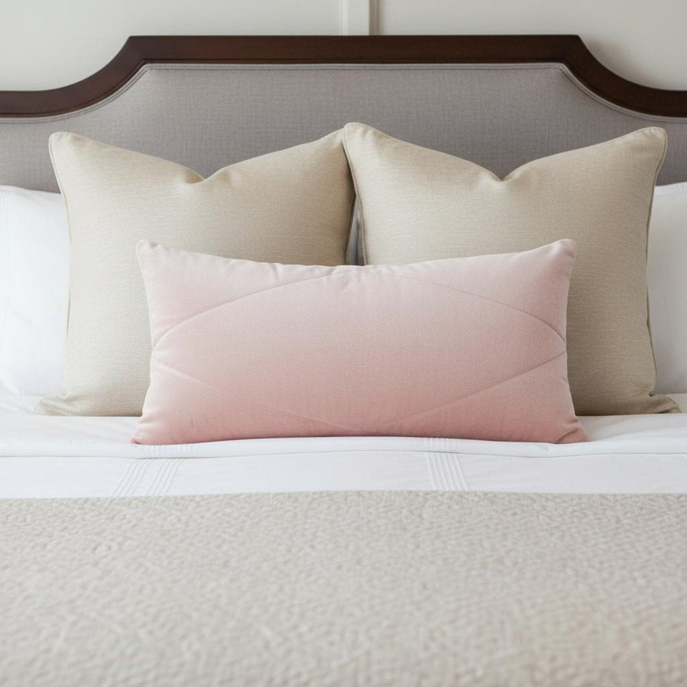 12" X 24" Pink Diamond Velvet Lumbar Throw Pillow — view 5