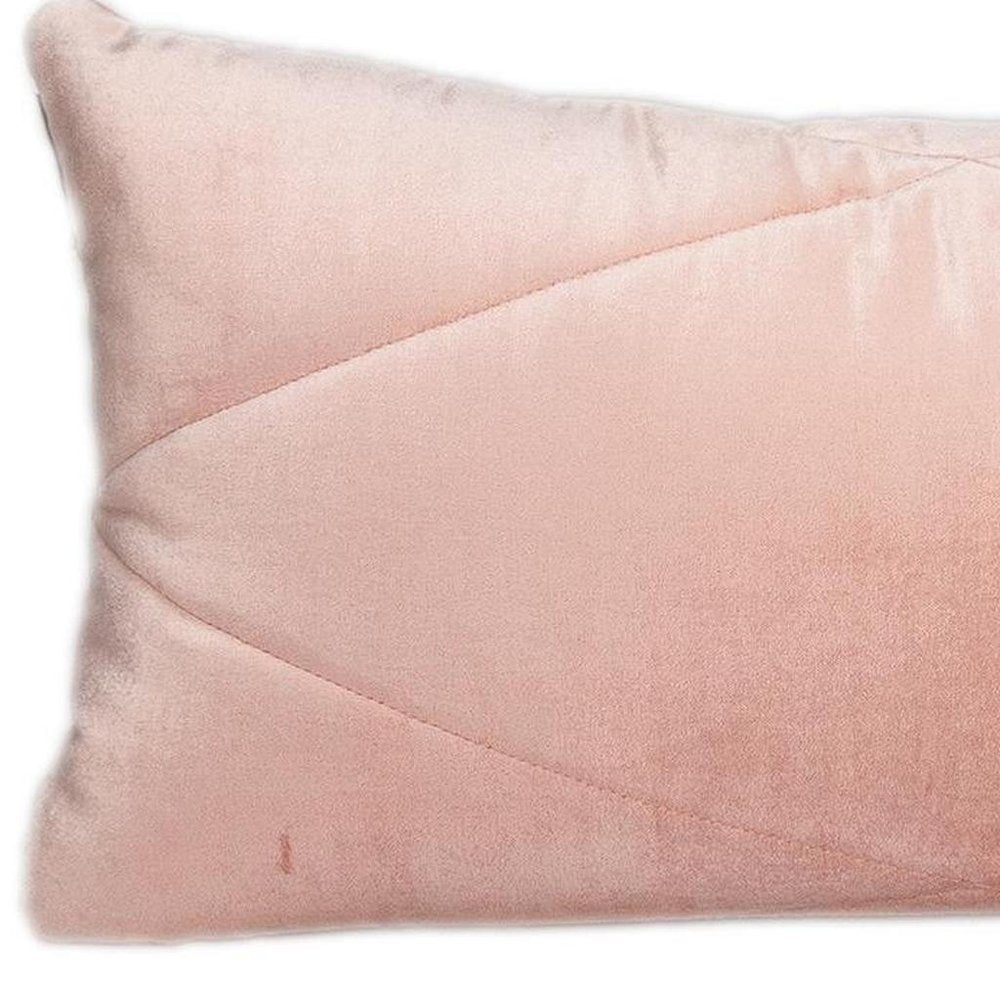12" X 24" Pink Diamond Velvet Lumbar Throw Pillow — view 4