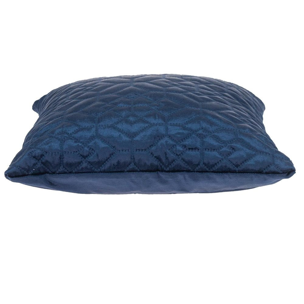 Navy Quilted Velvet Geo Decorative Throw Pillow — view 3