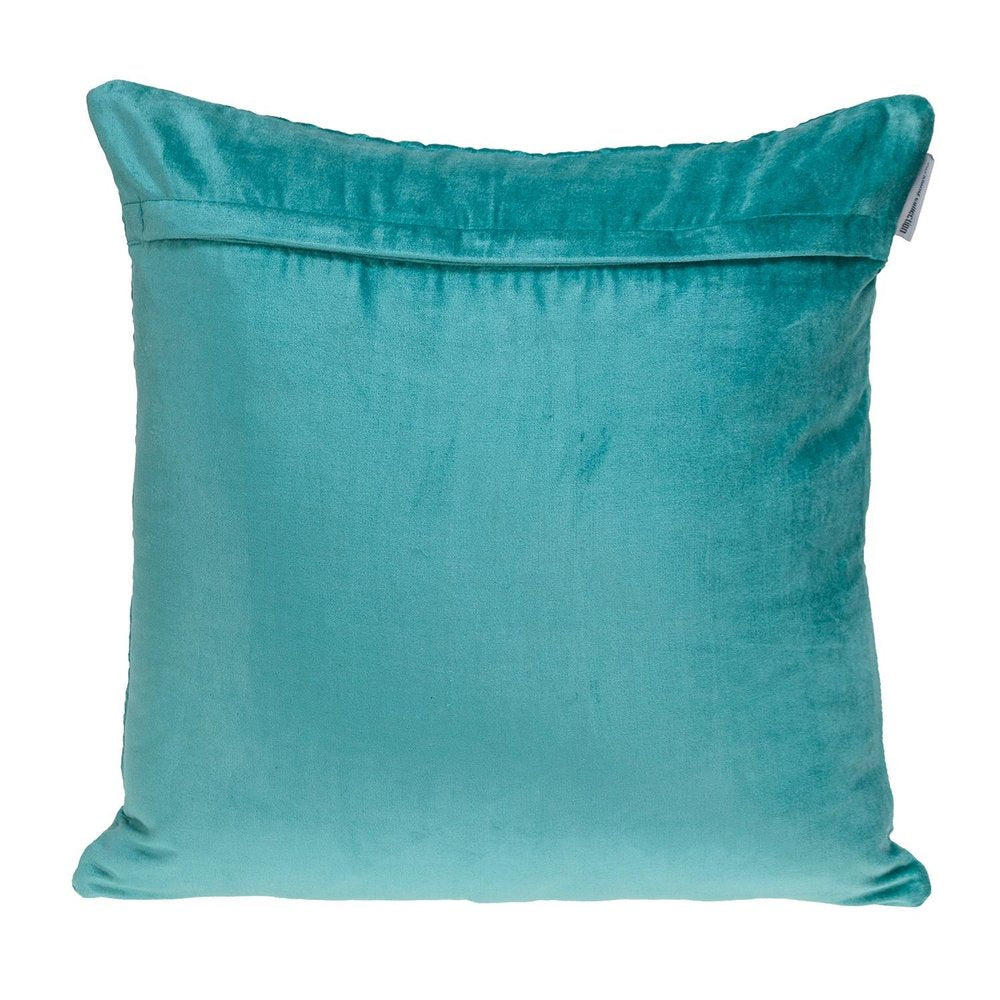 Aqua Quilted Velvet Geo Decorative Throw Pillow — view 2