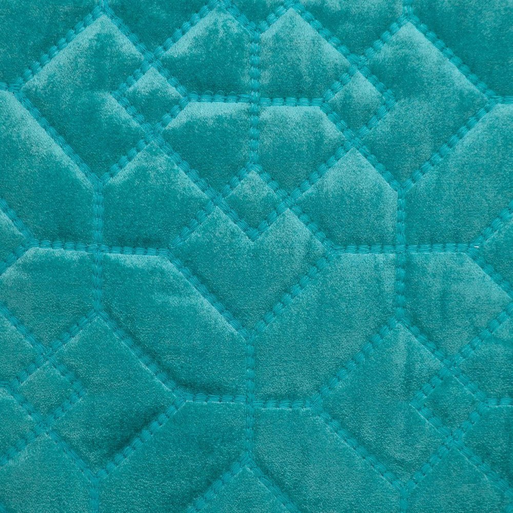 Aqua Quilted Velvet Geo Decorative Throw Pillow — view 5