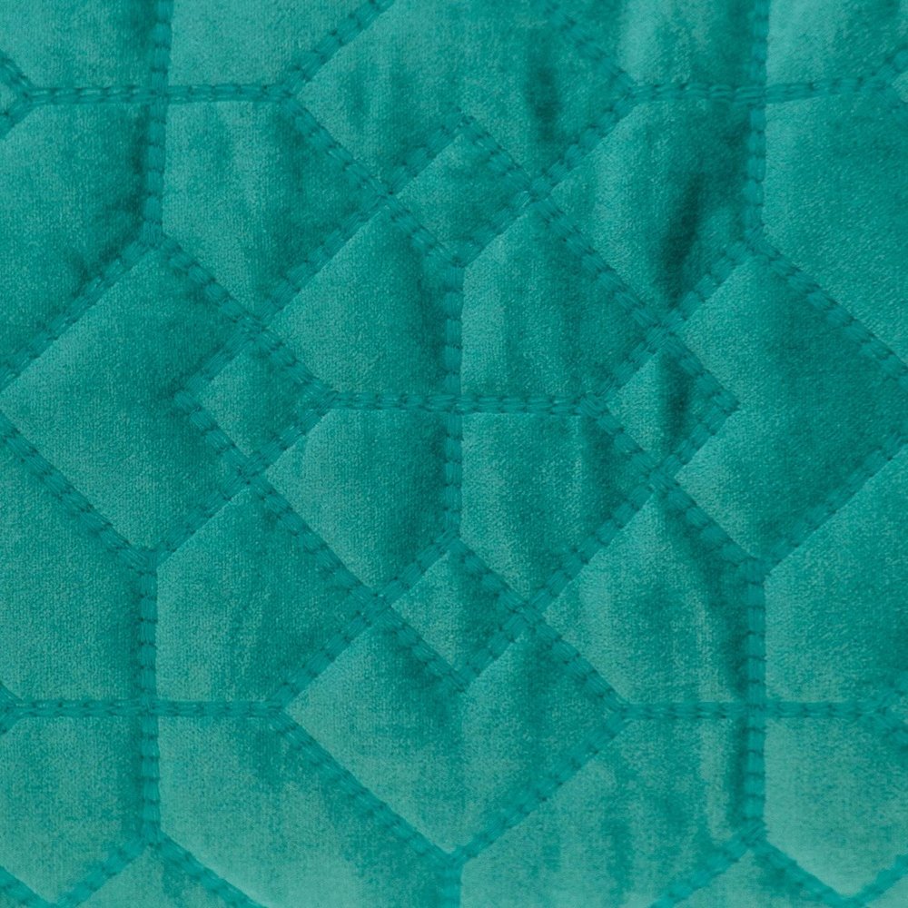 Aqua Quilted Velvet Geo Lumbar Decorative Pillow — view 5