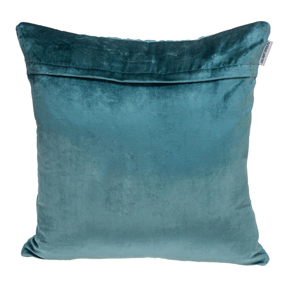 Teal Quilted Velvet Geo Decorative Throw Pillow — view 2