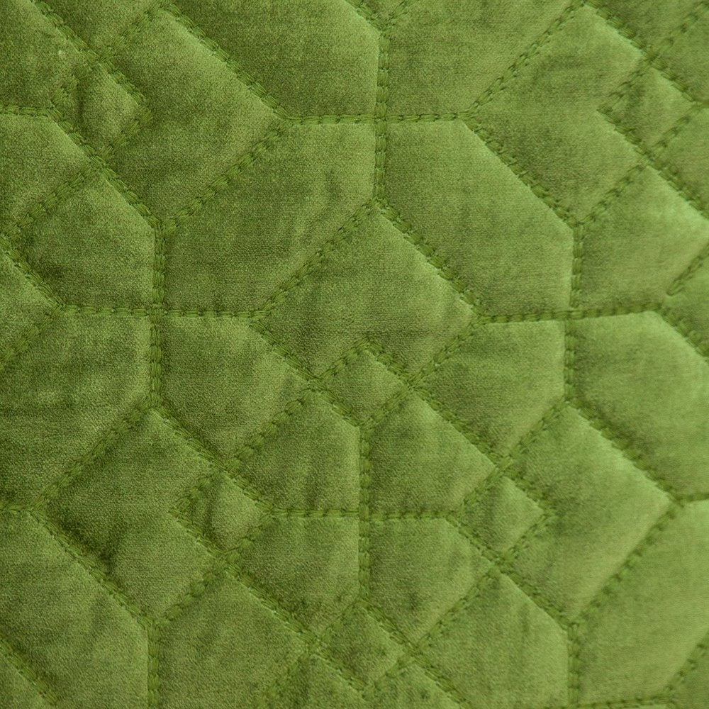 Olive Quilted Velvet Geo Decorative Throw Pillow — view 5