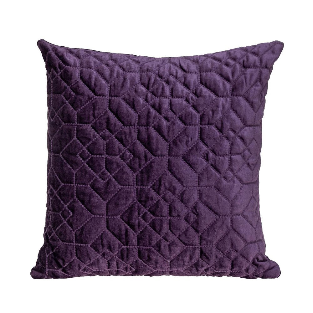 Purple Quilted Velvet Geo Decorative Throw Pillow — view 1