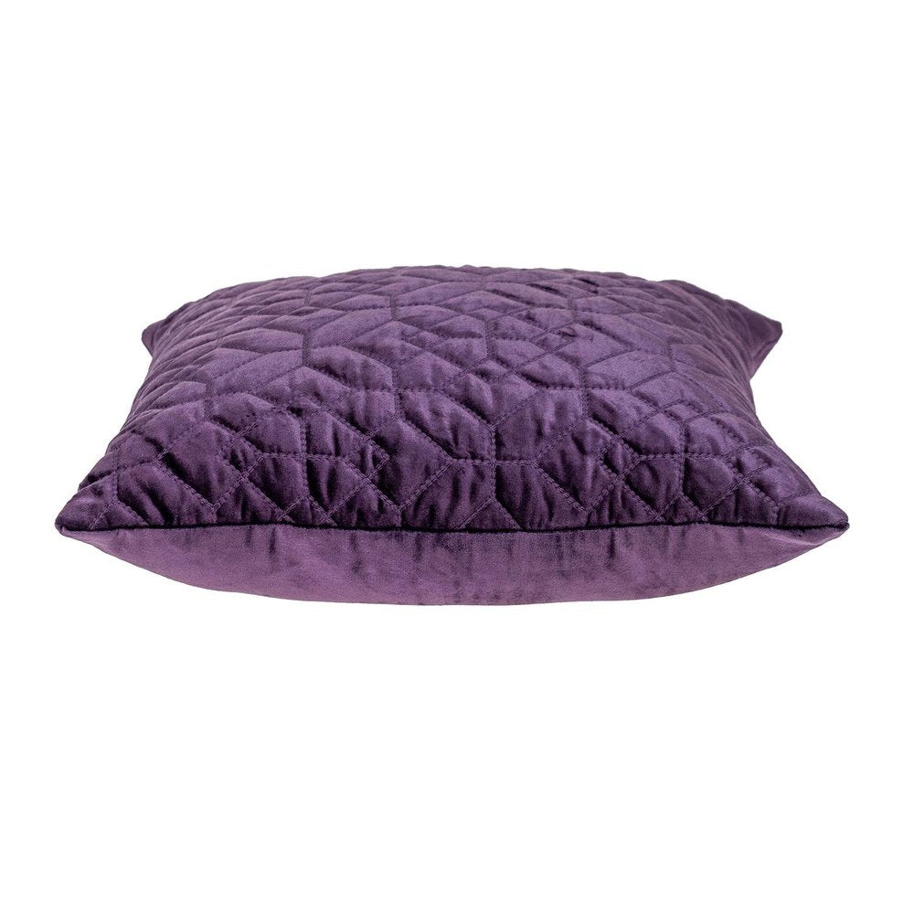 Purple Quilted Velvet Geo Decorative Throw Pillow — view 3