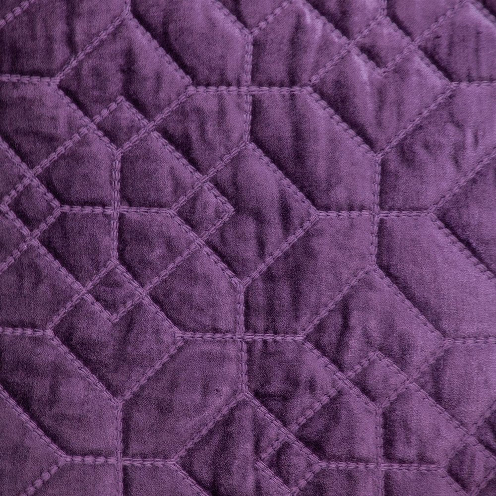 Purple Quilted Velvet Geo Decorative Throw Pillow — view 5
