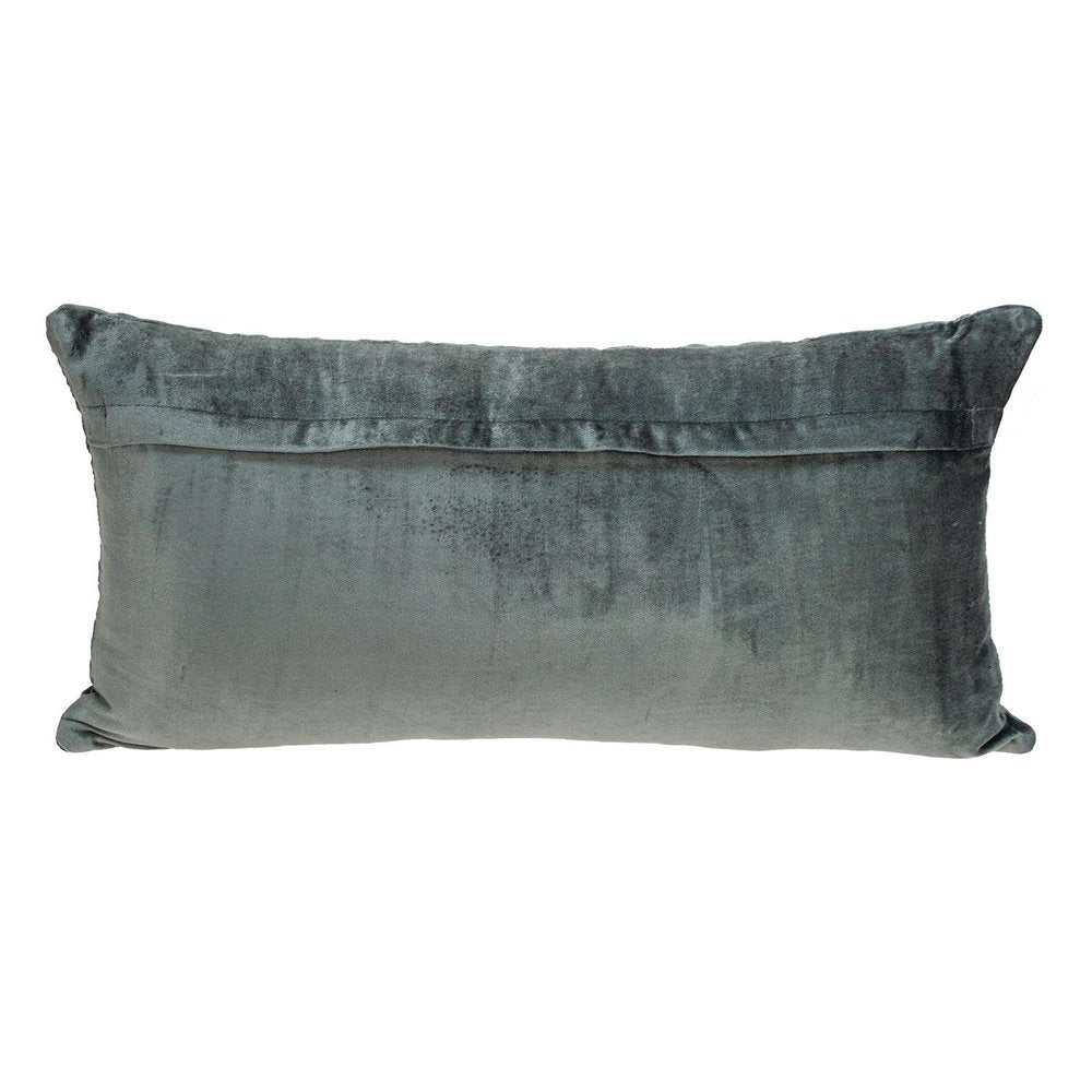 Charcoal Quilted Velvet Geo Lumbar Decorative Pillow — view 6