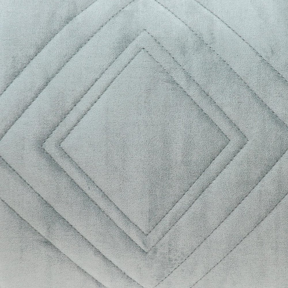 Gray Quilted Diamonds Velvet Solid Color Lumbar Pillow — view 4