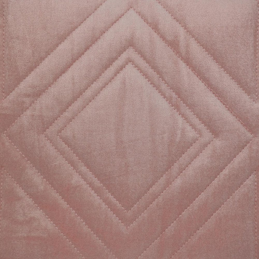 Pink Quilted Diamonds Velvet Solid Color Throw Pillow — view 5