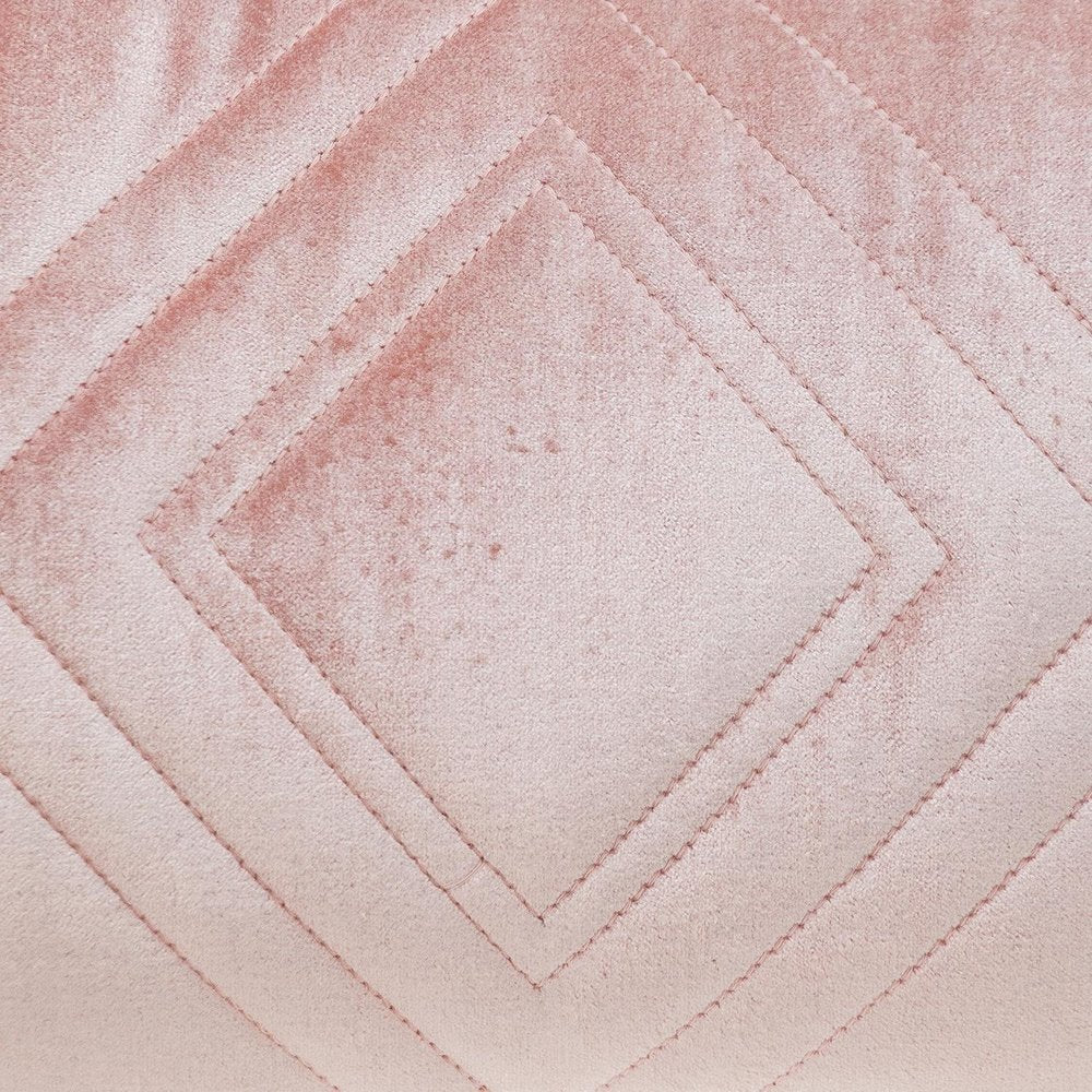 Pink Quilted Diamonds Velvet Solid Color Lumbar Pillow — view 4