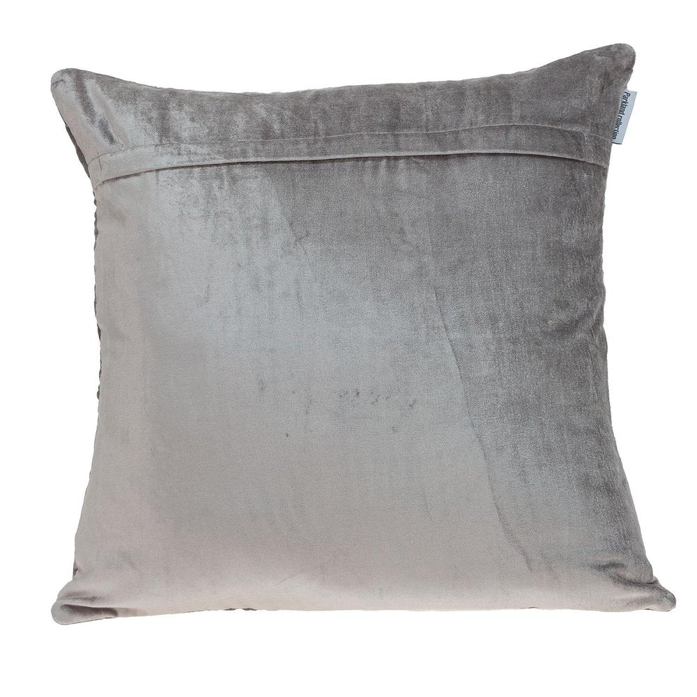 Taupe Quilted Diamonds Velvet Solid Color Throw Pillow — view 11