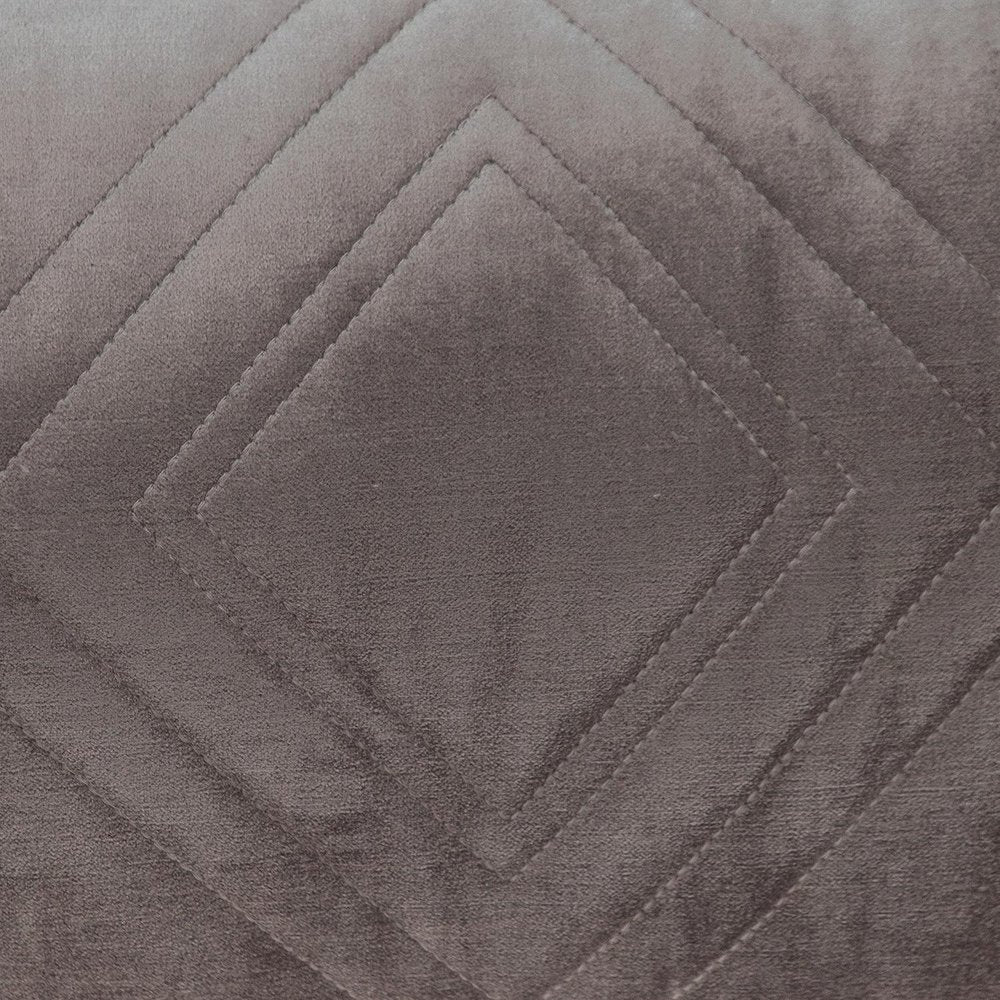 Taupe Quilted Diamonds Velvet Solid Color Lumbar Pillow — view 5