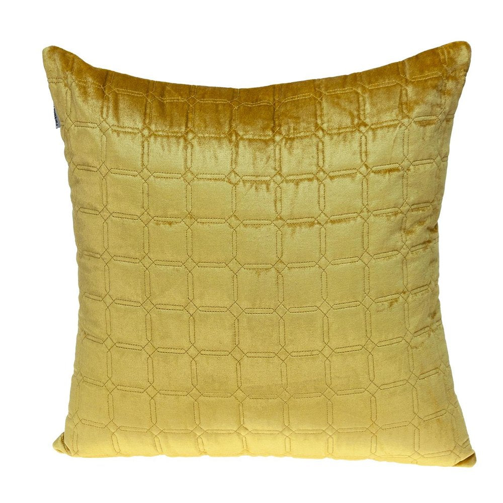 20" Yellow Cotton Blend Throw Pillow — view 1