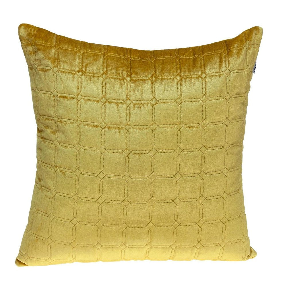 20" Yellow Cotton Blend Throw Pillow — view 4