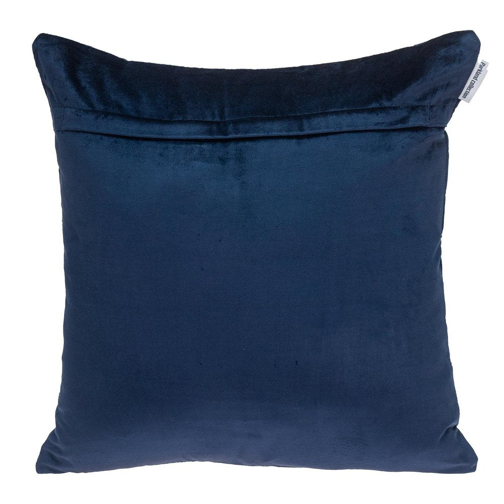 20" Navy Blue Cotton Blend Throw Pillow — view 2