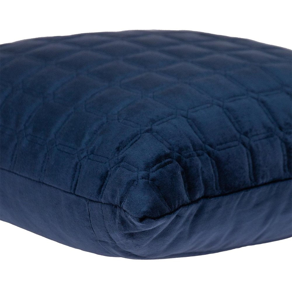 20" Navy Blue Cotton Blend Throw Pillow — view 4