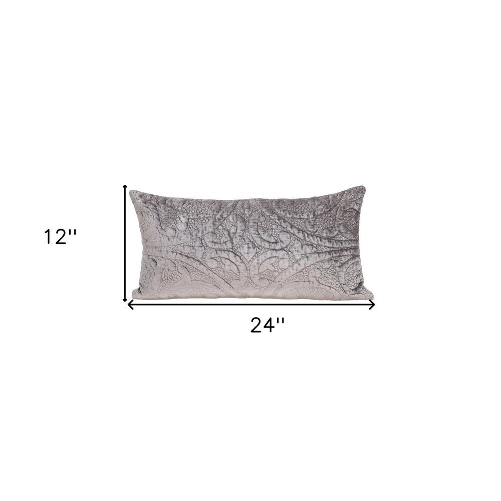 12" X 24" Taupe Cotton Blend Throw Pillow — view 4