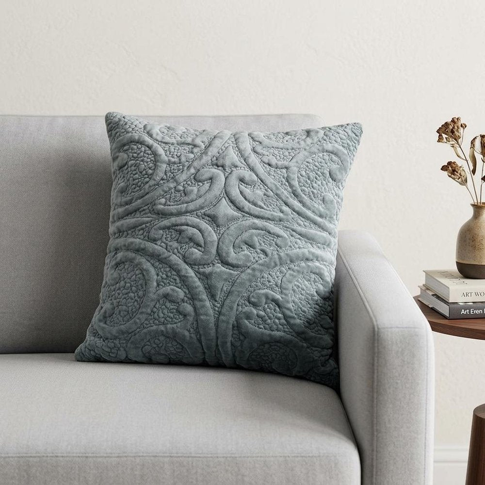 12" X 24" Gray Cotton Blend Throw Pillow — view 6