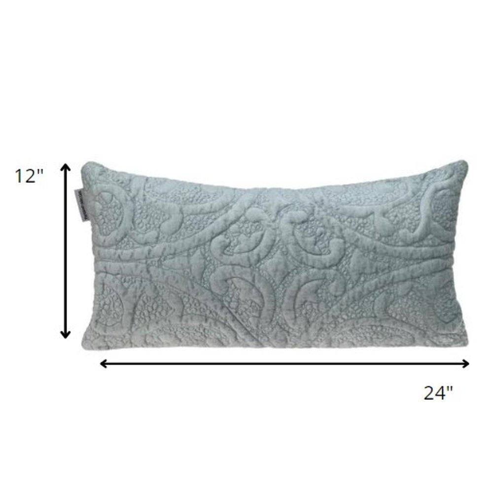12" X 24" Gray Cotton Blend Throw Pillow — view 5