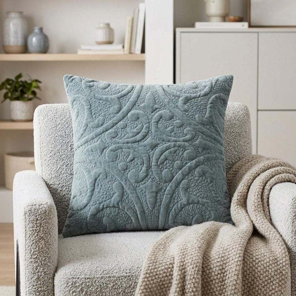 20" Seafoam Cotton Blend Throw Pillow — view 5