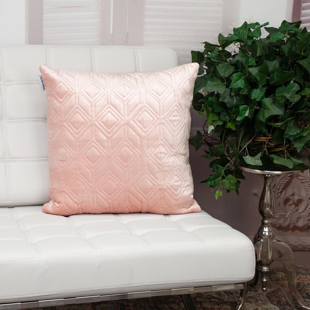 Tufted Diamonds Rose Gold Velvet Accent Pillow — view 6