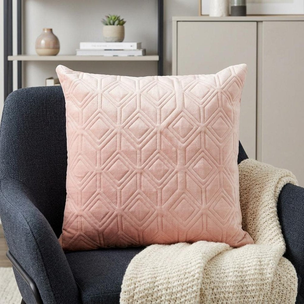 Tufted Diamonds Rose Gold Velvet Accent Pillow — view 8