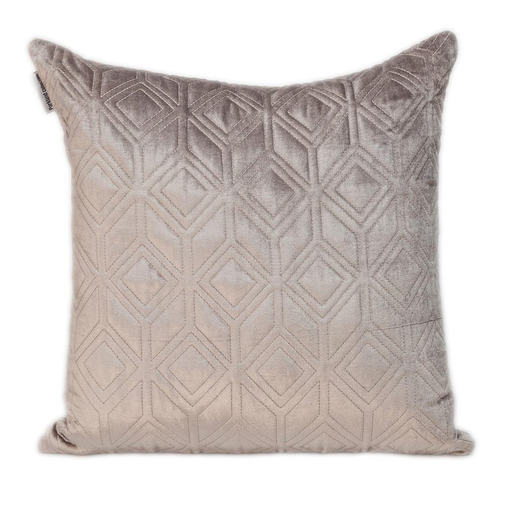 Tufted Diamonds Taupe Velvet Accent Pillow — view 1