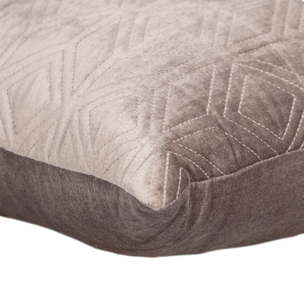 Tufted Diamonds Taupe Velvet Accent Pillow — view 4
