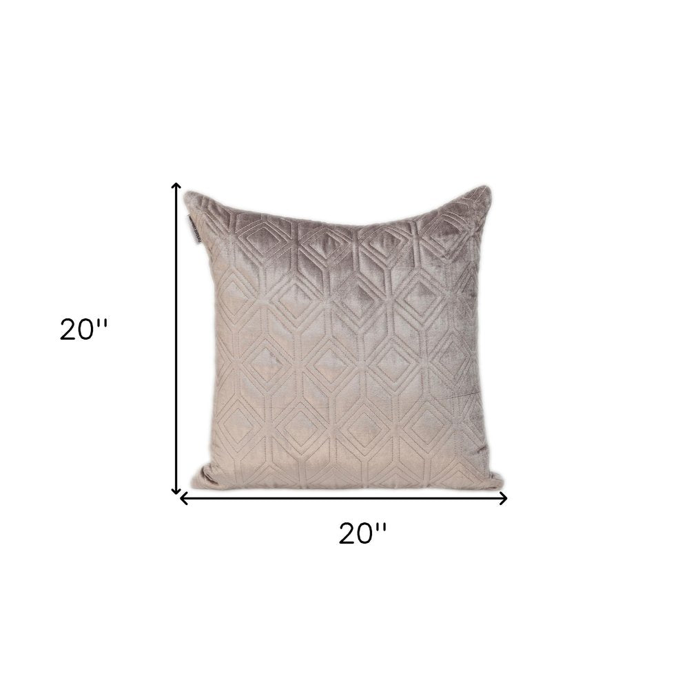 Tufted Diamonds Taupe Velvet Accent Pillow — view 7