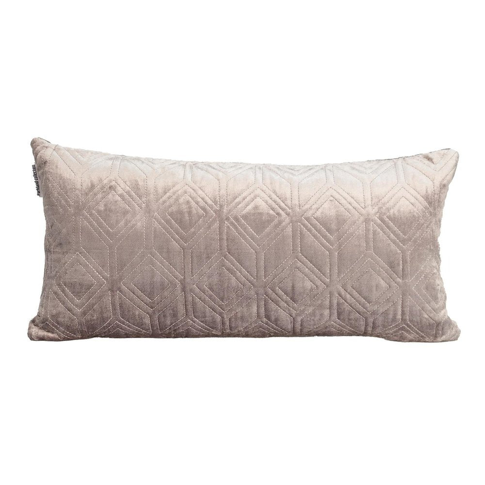 12" X 24" Taupe Lumbar Geometric Diamonds Cotton Blend Throw Pillow — view 1