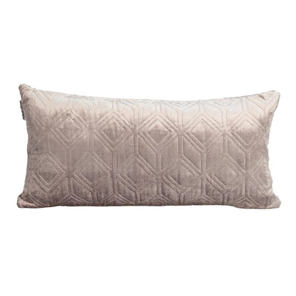 12" X 24" Taupe Lumbar Geometric Diamonds Cotton Blend Throw Pillow