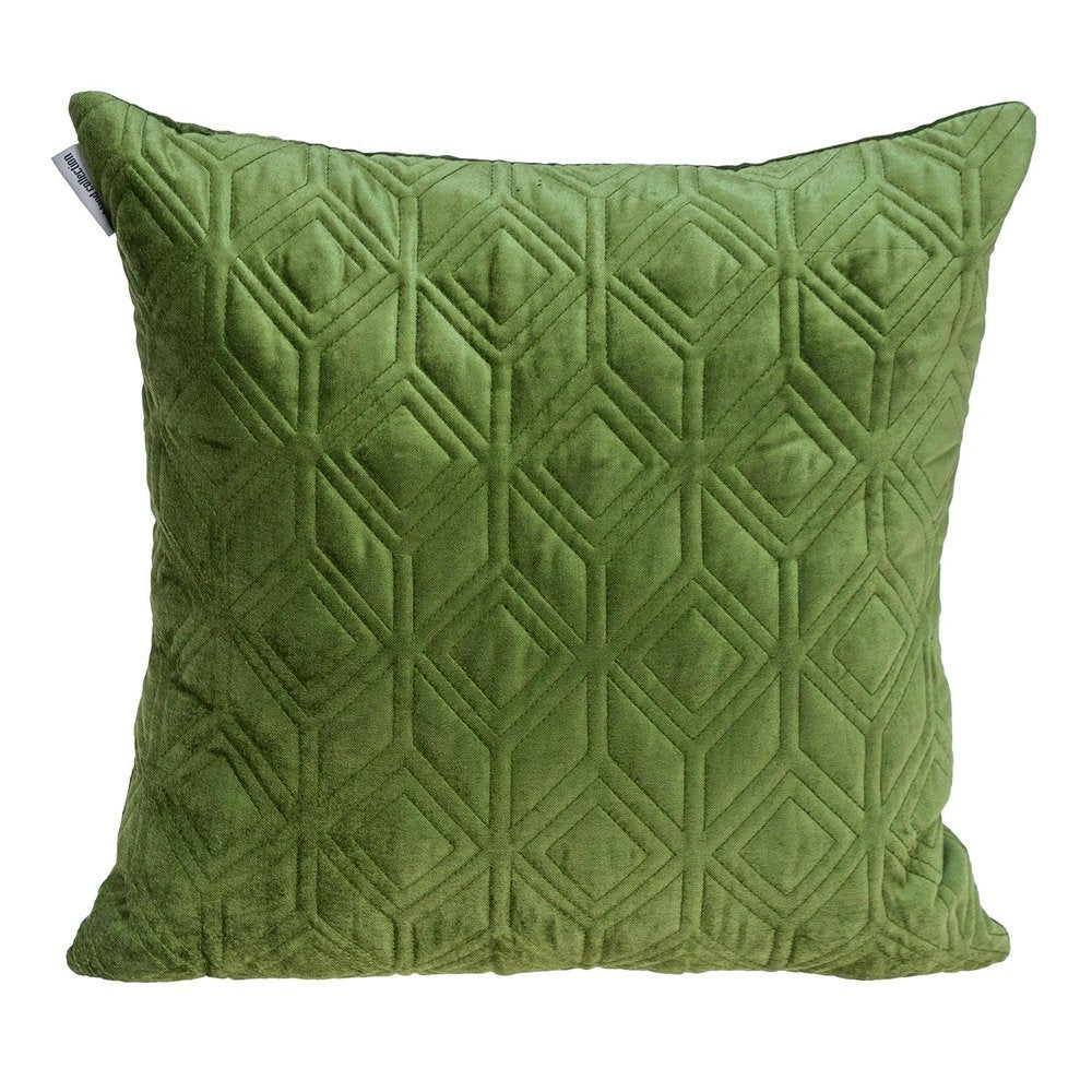 Tufted Diamonds Olive Velvet Accent Pillow — view 1