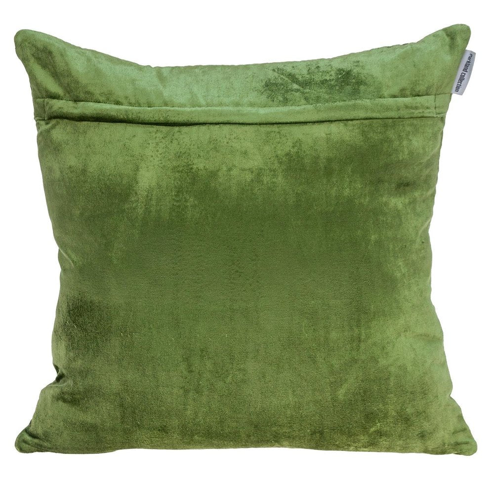 Tufted Diamonds Olive Velvet Accent Pillow — view 2