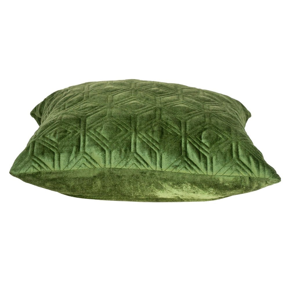 Tufted Diamonds Olive Velvet Accent Pillow — view 3