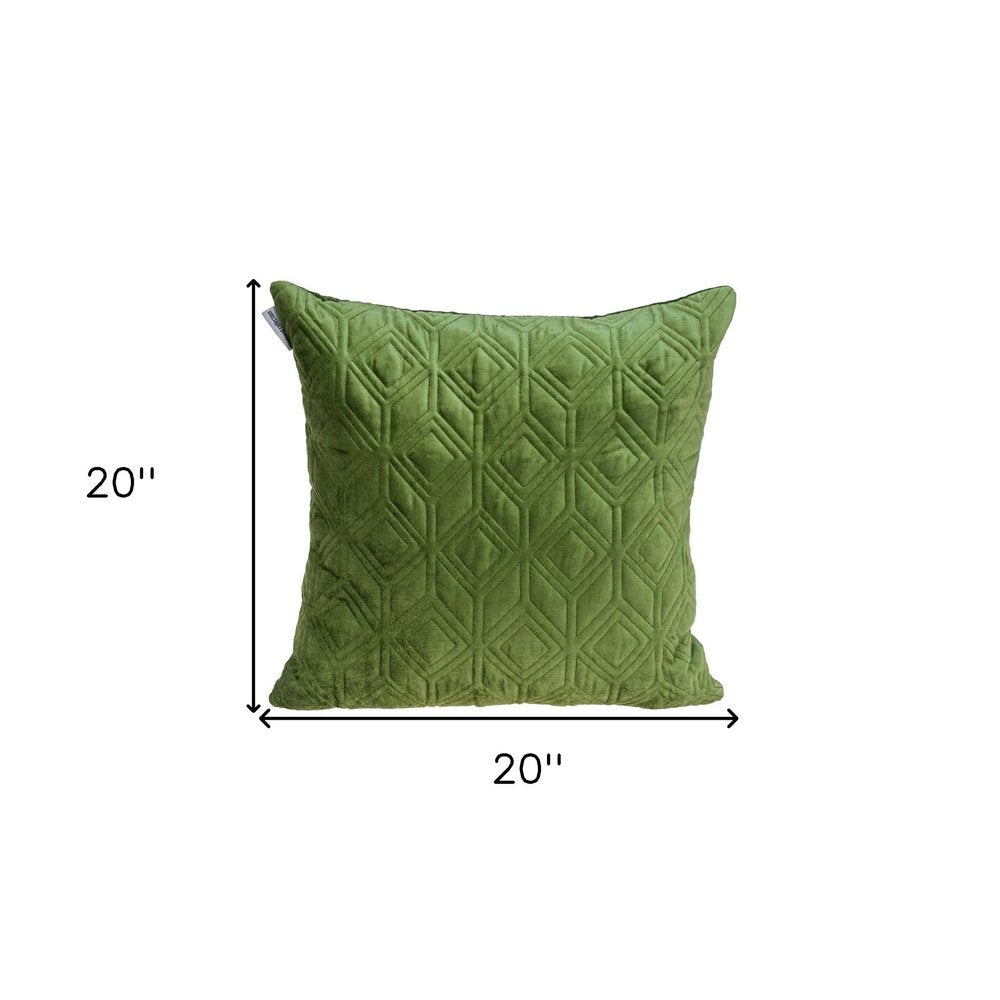 Tufted Diamonds Olive Velvet Accent Pillow — view 6