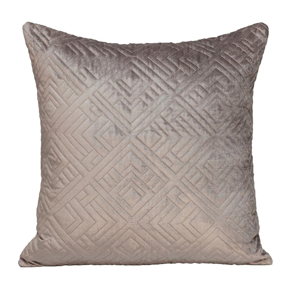 20" Taupe Cotton Blend Throw Pillow — view 1