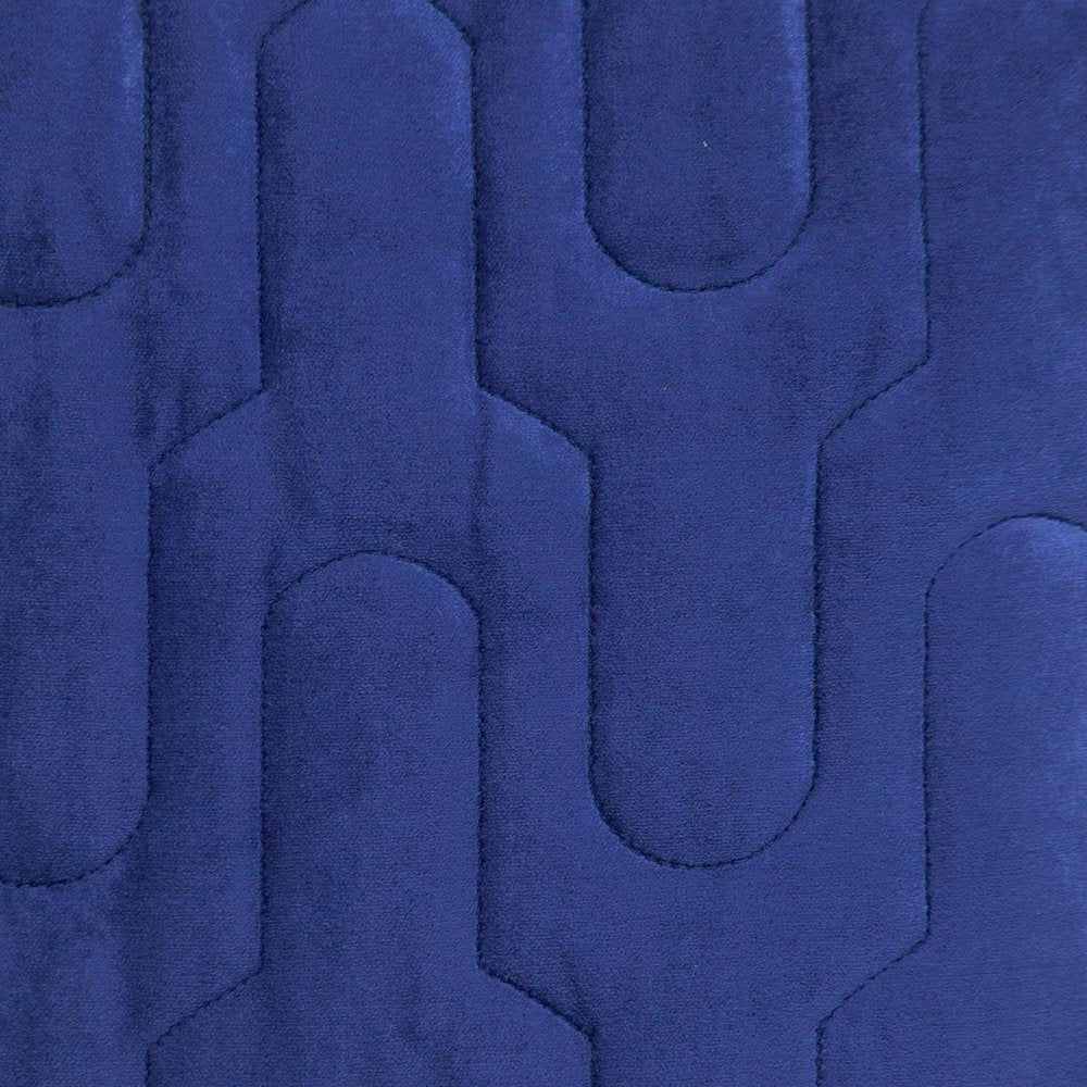 Geometric Lush Quilted Blue Throw Pillow — view 5